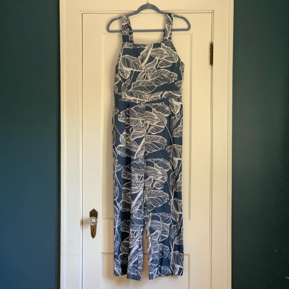 Linen Lux Blue and White Jumpsuit